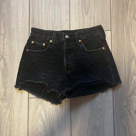 Levi's 501 High-Waisted Denim Shorts - Picture 1 of 2